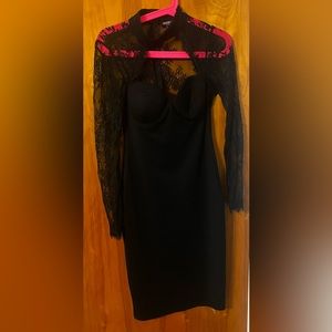 Laced Top Long Sleeve Dress